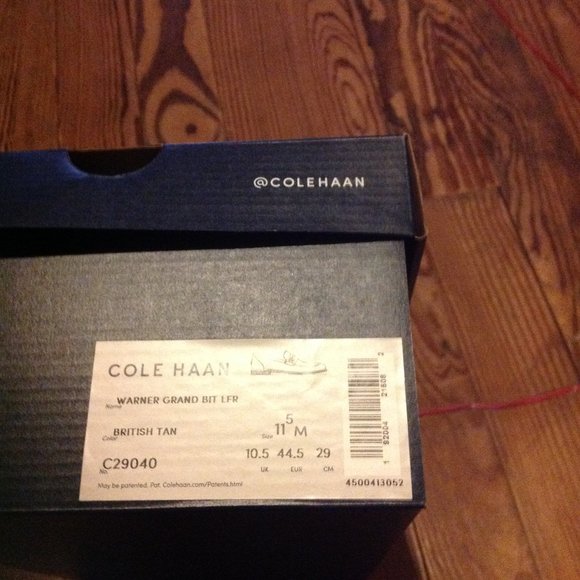 Cole Haan Men\'s Wagner Grand British Tan Leather Bit Loafers 11.5M - New in Box